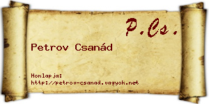 Petrov Csanád névjegykártya